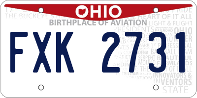 OH license plate FXK2731