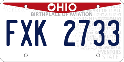 OH license plate FXK2733