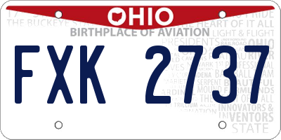 OH license plate FXK2737