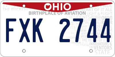 OH license plate FXK2744