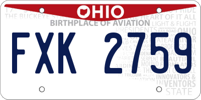 OH license plate FXK2759