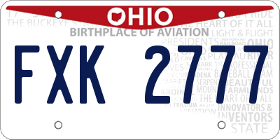 OH license plate FXK2777