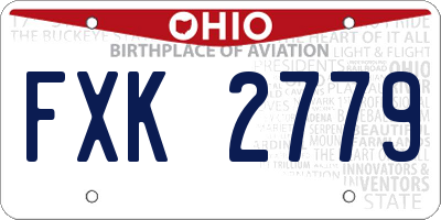 OH license plate FXK2779