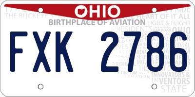 OH license plate FXK2786