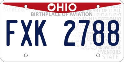 OH license plate FXK2788