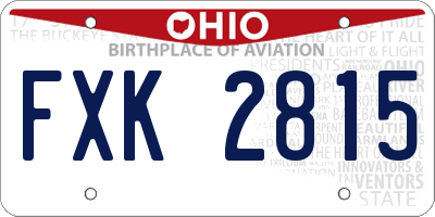 OH license plate FXK2815