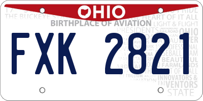 OH license plate FXK2821