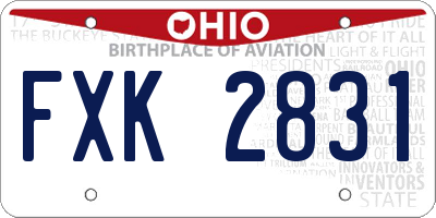 OH license plate FXK2831