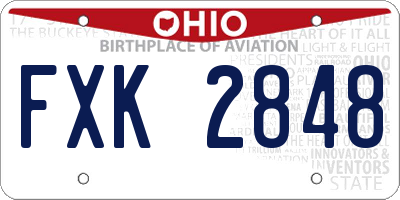 OH license plate FXK2848
