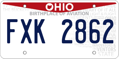 OH license plate FXK2862