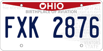OH license plate FXK2876