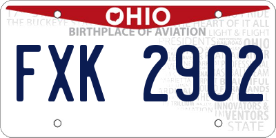 OH license plate FXK2902