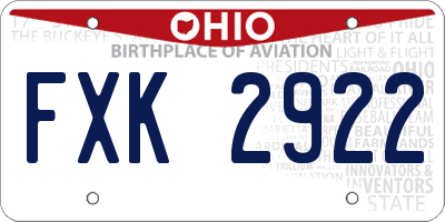 OH license plate FXK2922