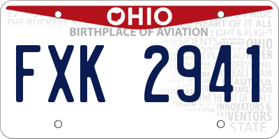 OH license plate FXK2941