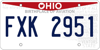 OH license plate FXK2951
