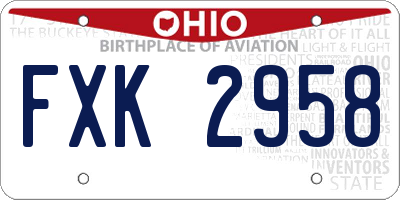 OH license plate FXK2958