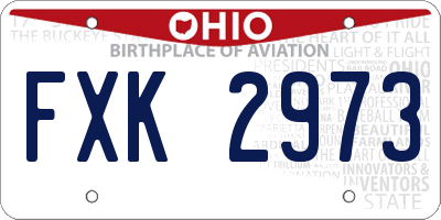 OH license plate FXK2973