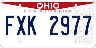 OH license plate FXK2977