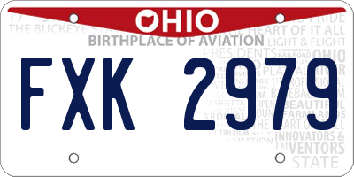OH license plate FXK2979