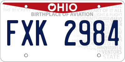 OH license plate FXK2984