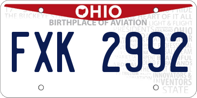 OH license plate FXK2992