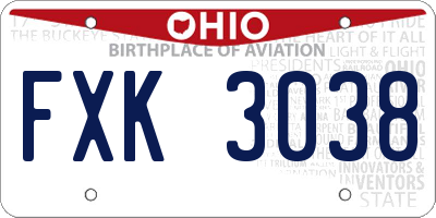 OH license plate FXK3038