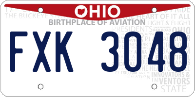 OH license plate FXK3048
