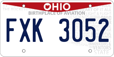 OH license plate FXK3052