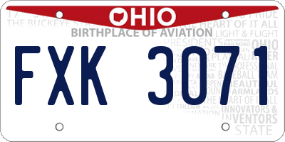 OH license plate FXK3071