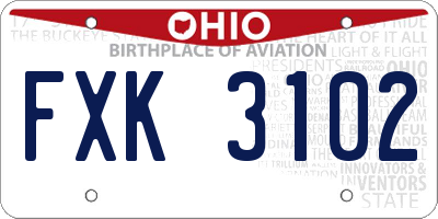 OH license plate FXK3102