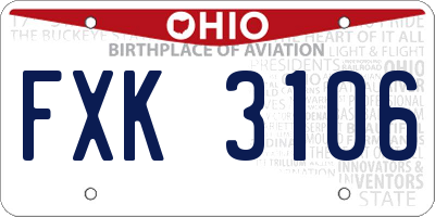 OH license plate FXK3106