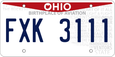 OH license plate FXK3111