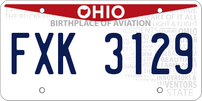 OH license plate FXK3129