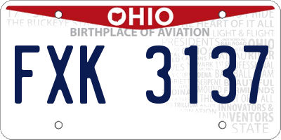 OH license plate FXK3137
