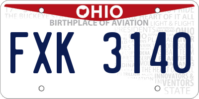 OH license plate FXK3140