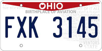 OH license plate FXK3145