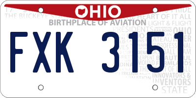OH license plate FXK3151
