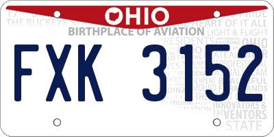 OH license plate FXK3152