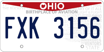 OH license plate FXK3156