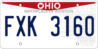 OH license plate FXK3160