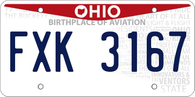 OH license plate FXK3167