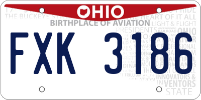 OH license plate FXK3186