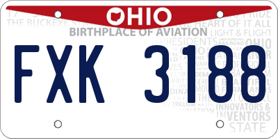 OH license plate FXK3188
