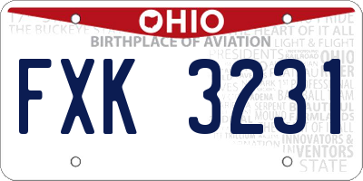 OH license plate FXK3231