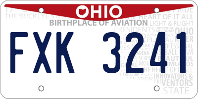 OH license plate FXK3241
