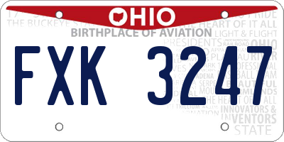 OH license plate FXK3247