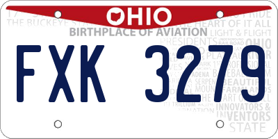 OH license plate FXK3279