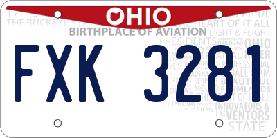 OH license plate FXK3281
