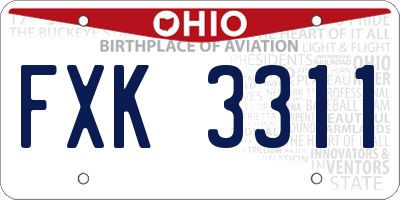 OH license plate FXK3311