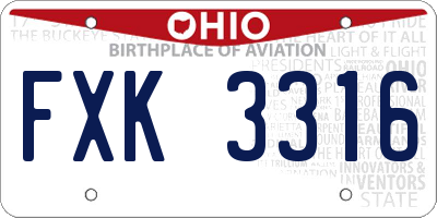 OH license plate FXK3316